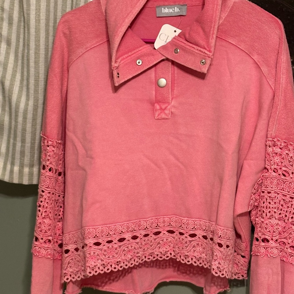 Blush Coral Knit Top with Button Accents